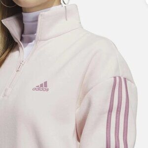 NWT-Adidas Women's Quarter-Zip Fleece Sweatshirt, Wonder Quartz, Size M